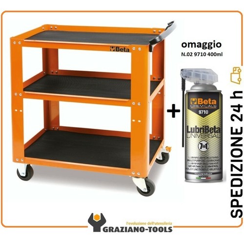 Carrello tre ripiani - carrello, orange